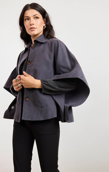 Bowie Poncho Cape - Grey