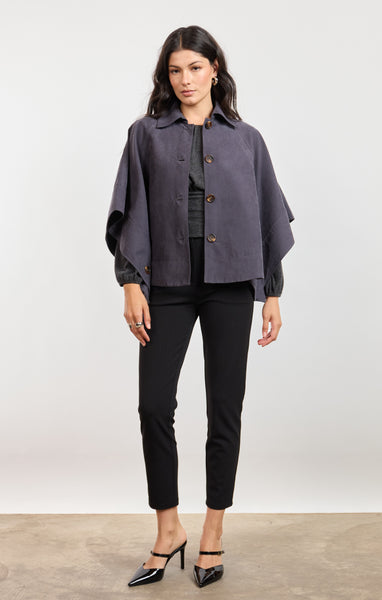 Bowie Poncho Cape - Grey