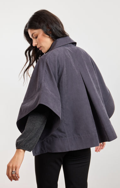 Bowie Poncho Cape - Grey