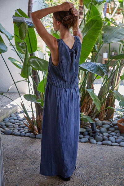 Braylee Sweater Layered Dress - Navy