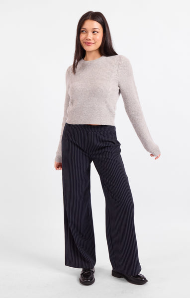Bree Cable Knit Sweater - Grey