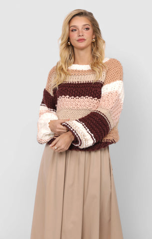 Butter Pecan Chunky Sweater - Multi