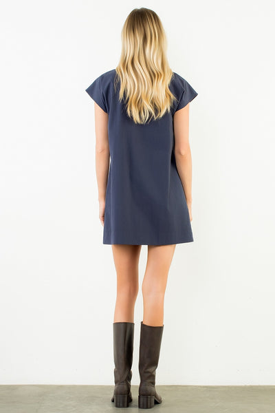 Button Down Collared Mini - Navy