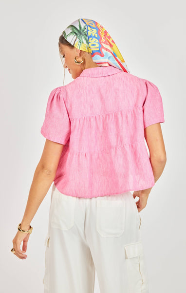 By The Sea Tiered Shirt - Pink