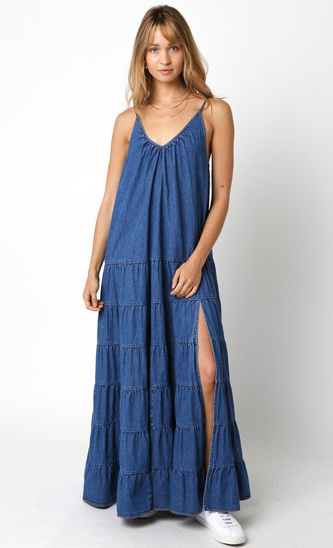 Caitlyn Denim Maxi Dress - Denim