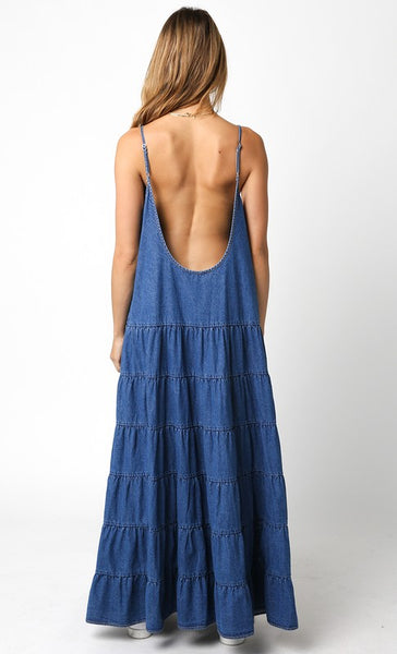 Caitlyn Denim Maxi Dress - Denim