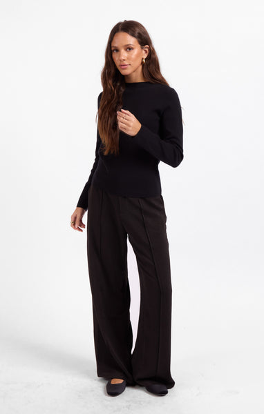 Calista Mock Neck Sweater - Black