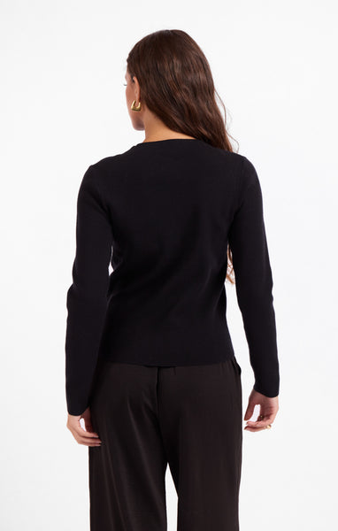 Calista Mock Neck Sweater - Black