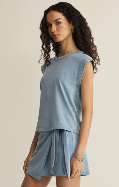 Camino Jersey Denim Top - Denim