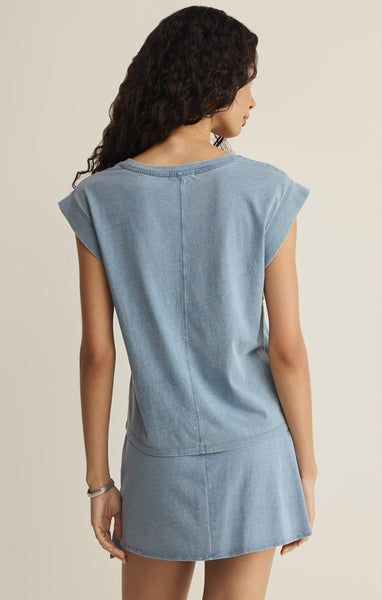 Camino Jersey Denim Top - Denim
