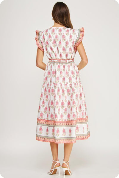 Carmen Floral Dress - Pink