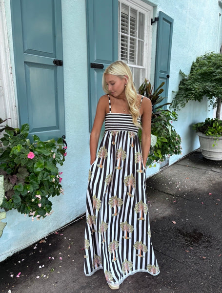 Caroline Maxi Dress - B/W