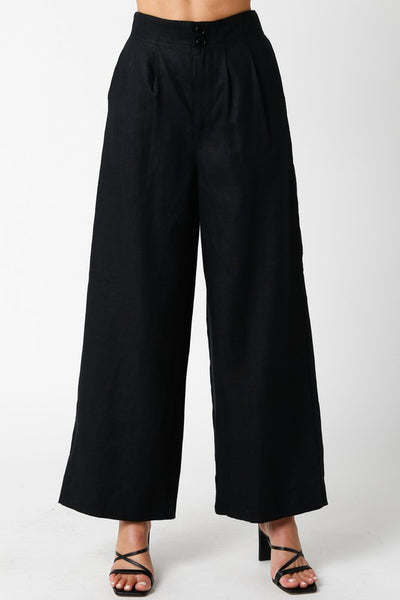 Carrie Linen Pants - Black