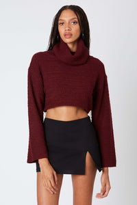 Carrie Turtleneck Sweater - Wine