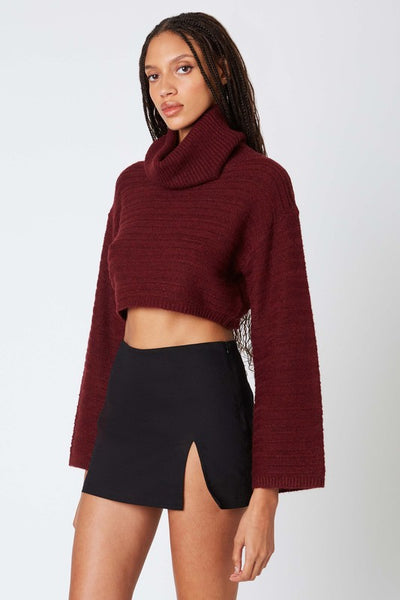 Carrie Turtleneck Sweater - Wine