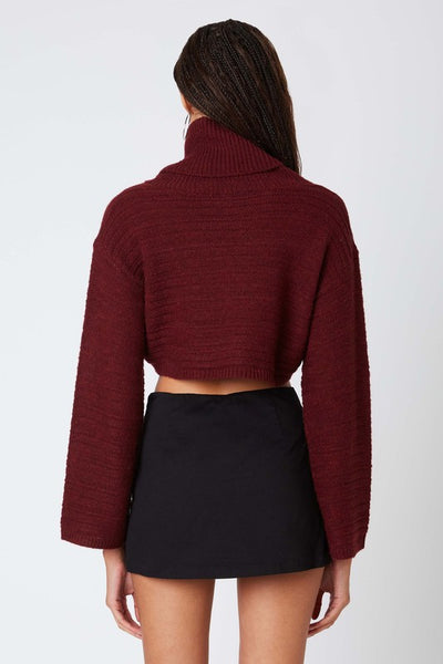 Carrie Turtleneck Sweater - Wine