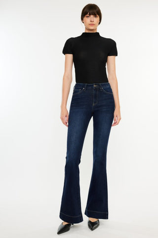 Casey High Rise Flare Jeans - Dark Denim