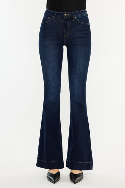Casey High Rise Flare Jeans - Dark Denim