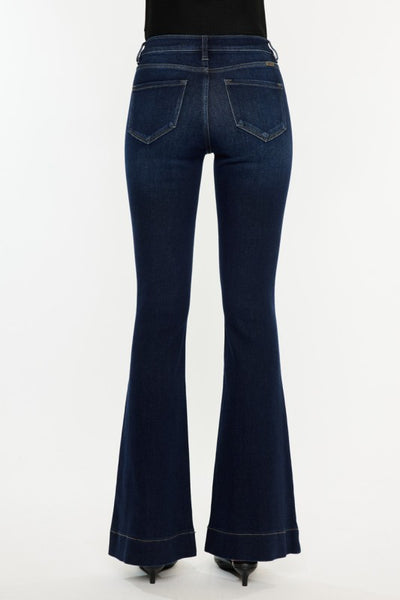 Casey High Rise Flare Jeans - Dark Denim