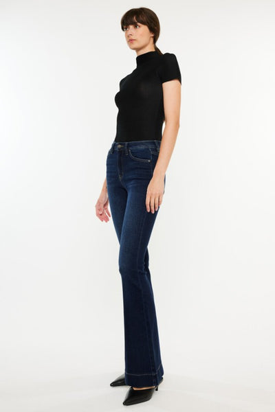 Casey High Rise Flare Jeans - Dark Denim