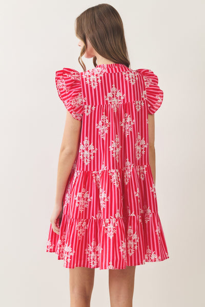 Cassie Floral Babydoll Mini - Red