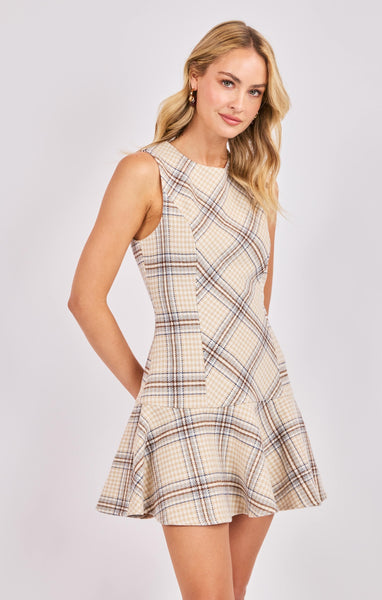 Cedar Plaid Dress - Ivory