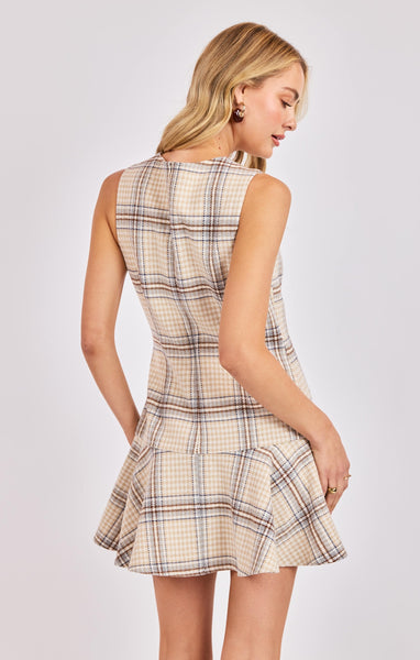Cedar Plaid Dress - Ivory