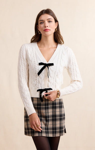 Celeste Bows Cardigan - Cream