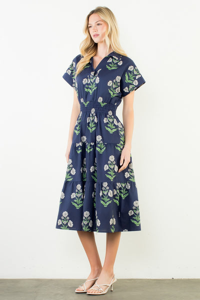 Chandis Midi Dress - Navy