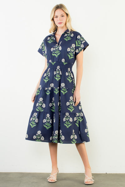 Chandis Midi Dress - Navy