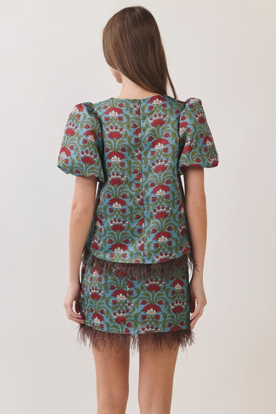 Chelsea Feather Trim Skirt - Multi