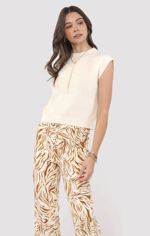 Chill Beats Sleeveless Sweater - Ivory