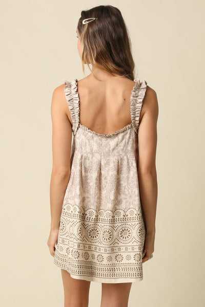 Chloe Babydoll Mini Dress - Khaki