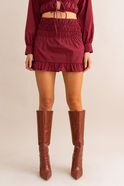 Christie Mini Skirt - Burgundy