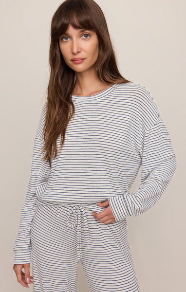 Classic Stripe Ls Top - Navy