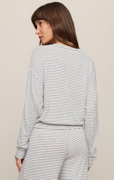 Classic Stripe Ls Top - Navy