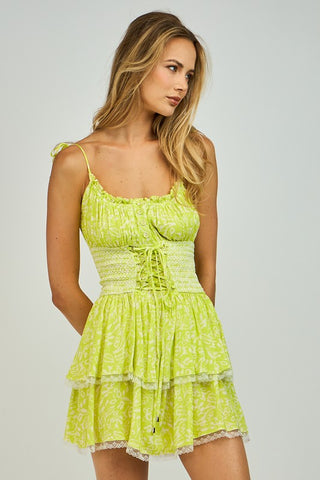 Claudia Corset Mini Dress - Green