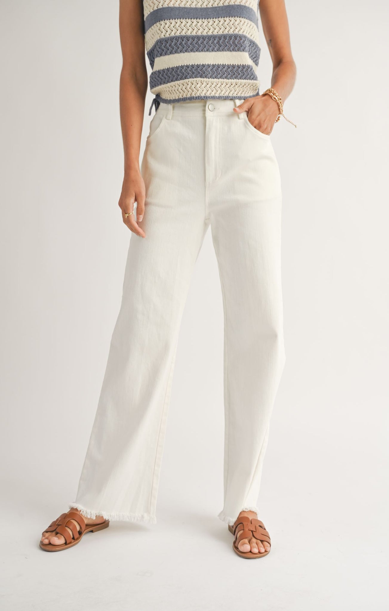 Cold Spritz Denim Pants - White