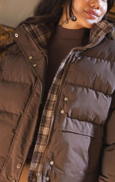 Corinna Puffer Jacket - Brown