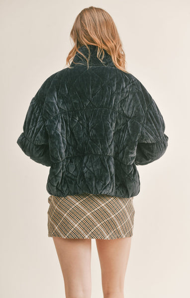 Cosmic Quilted Coat - Blue