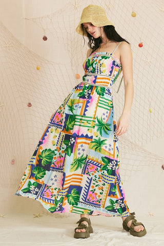 Costa Printed Maxi Dress - Multi