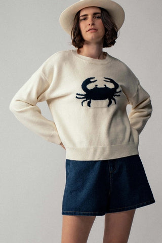 Crabby Relaxed Knit Sweater - Ivory