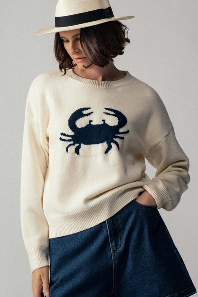 Crabby Relaxed Knit Sweater - Ivory