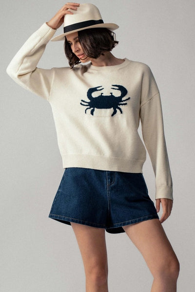 Crabby Relaxed Knit Sweater - Ivory