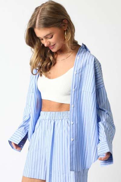 Dahlia Stripe Shirt - Blue