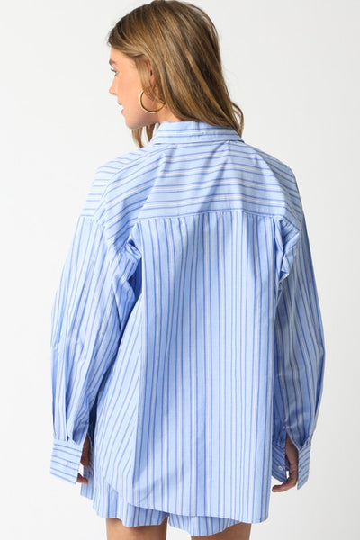 Dahlia Stripe Shirt - Blue