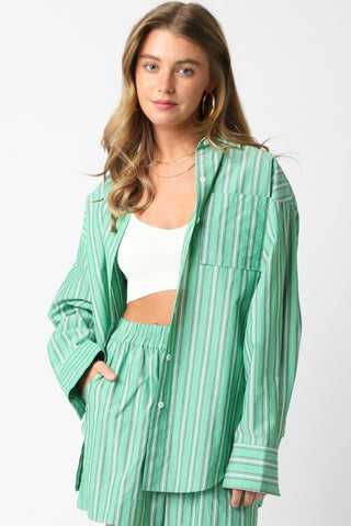 Dahlia Stripe Shirt - Green