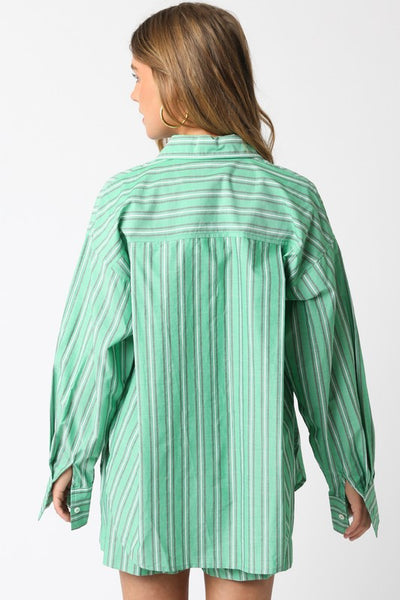 Dahlia Stripe Shirt - Green
