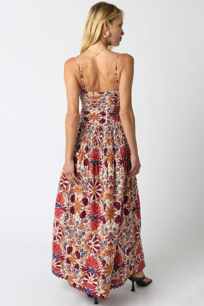 Daisy Floral Dress - Rust