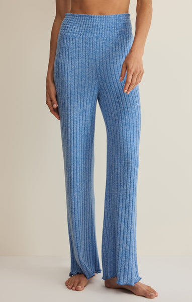Dawn Smocked Rib Pant - Blue